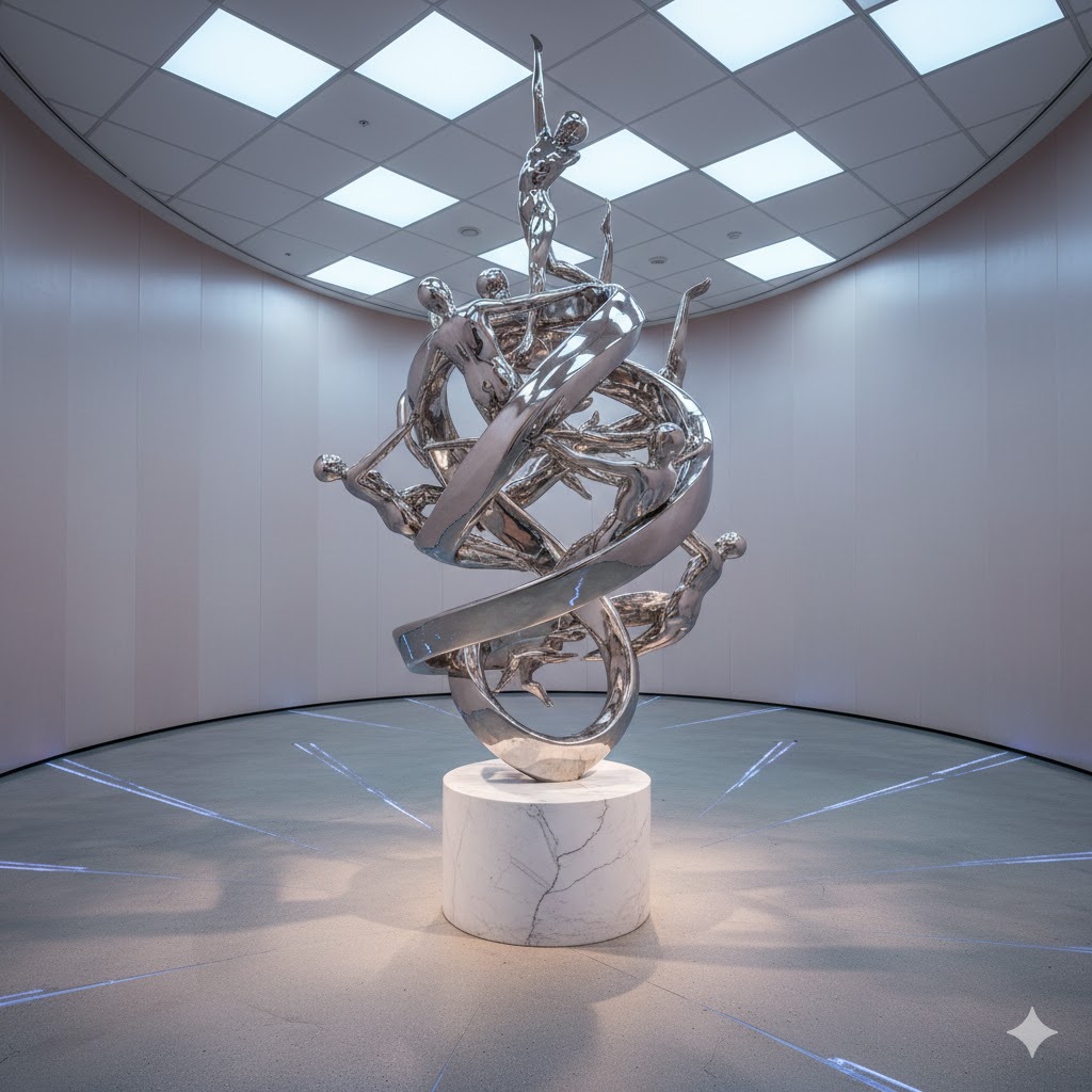 Patung Red Harmony karya Vasily Klyukin